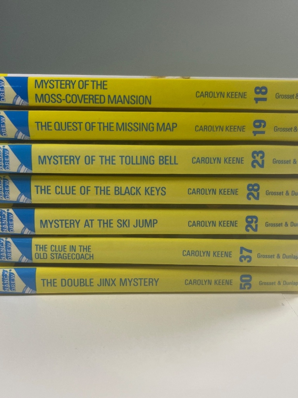 Lot of 7 Nancy Drew Mystery Stories Carolyne Keene Books Hardcover Yellow Spine